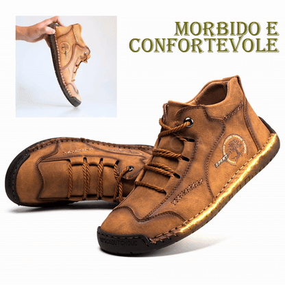 🔥 Sconto del 50% | Scarpe in pregiata pelle di vitello: supporto plantare, impermeabili e antiscivolo. Cammina in tutta comodità!