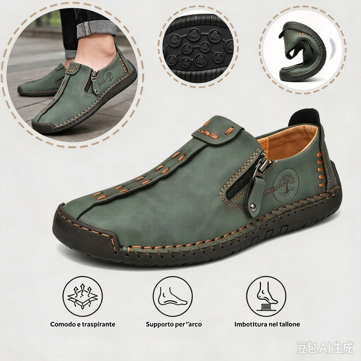 🐂 Scarpe da uomo in pelle di vitello, prodotte in Australia 👞 Cucite a mano, facili da indossare e da togliere ✅ Sostegno dell'arco plantare, sollievo dal dolore – camminata confortevole