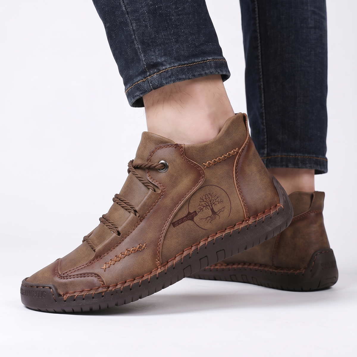 🔥 Sconto del 50% | Scarpe in pregiata pelle di vitello: supporto plantare, impermeabili e antiscivolo. Cammina in tutta comodità!