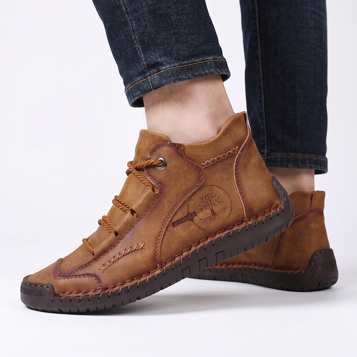 🔥 Sconto del 50% | Scarpe in pregiata pelle di vitello: supporto plantare, impermeabili e antiscivolo. Cammina in tutta comodità!