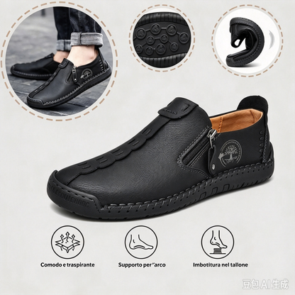 🐂 Scarpe da uomo in pelle di vitello, prodotte in Australia 👞 Cucite a mano, facili da indossare e da togliere ✅ Sostegno dell'arco plantare, sollievo dal dolore – camminata confortevole