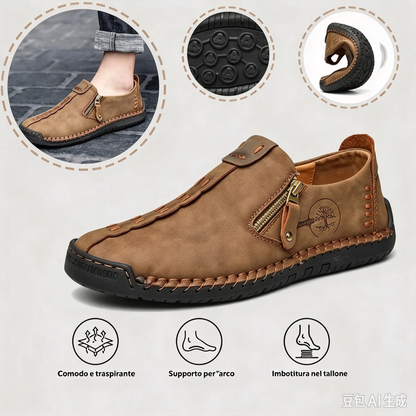 🐂 Scarpe da uomo in pelle di vitello, prodotte in Australia 👞 Cucite a mano, facili da indossare e da togliere ✅ Sostegno dell'arco plantare, sollievo dal dolore – camminata confortevole