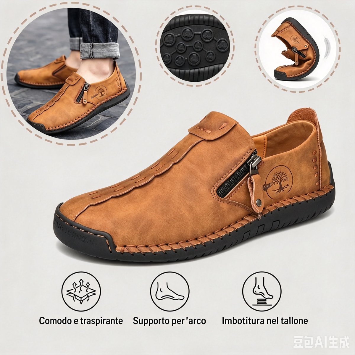 🐂 Scarpe da uomo in pelle di vitello, prodotte in Australia 👞 Cucite a mano, facili da indossare e da togliere ✅ Sostegno dell'arco plantare, sollievo dal dolore – camminata confortevole