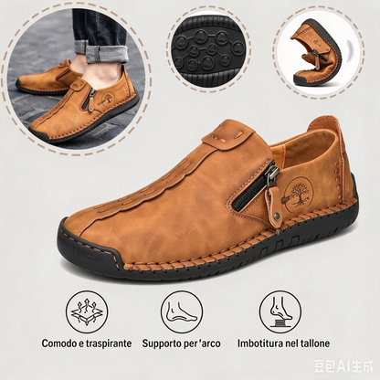 🐂 Scarpe da uomo in pelle di vitello, prodotte in Australia 👞 Cucite a mano, facili da indossare e da togliere ✅ Sostegno dell'arco plantare, sollievo dal dolore – camminata confortevole