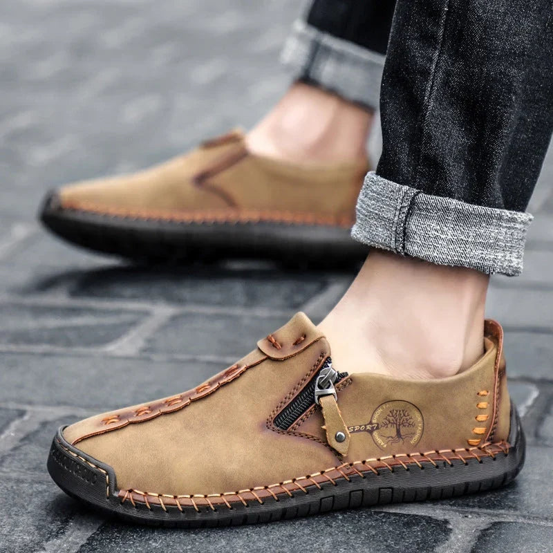 🐂 Scarpe da uomo in pelle di vitello, prodotte in Australia 👞 Cucite a mano, facili da indossare e da togliere ✅ Sostegno dell'arco plantare, sollievo dal dolore – camminata confortevole