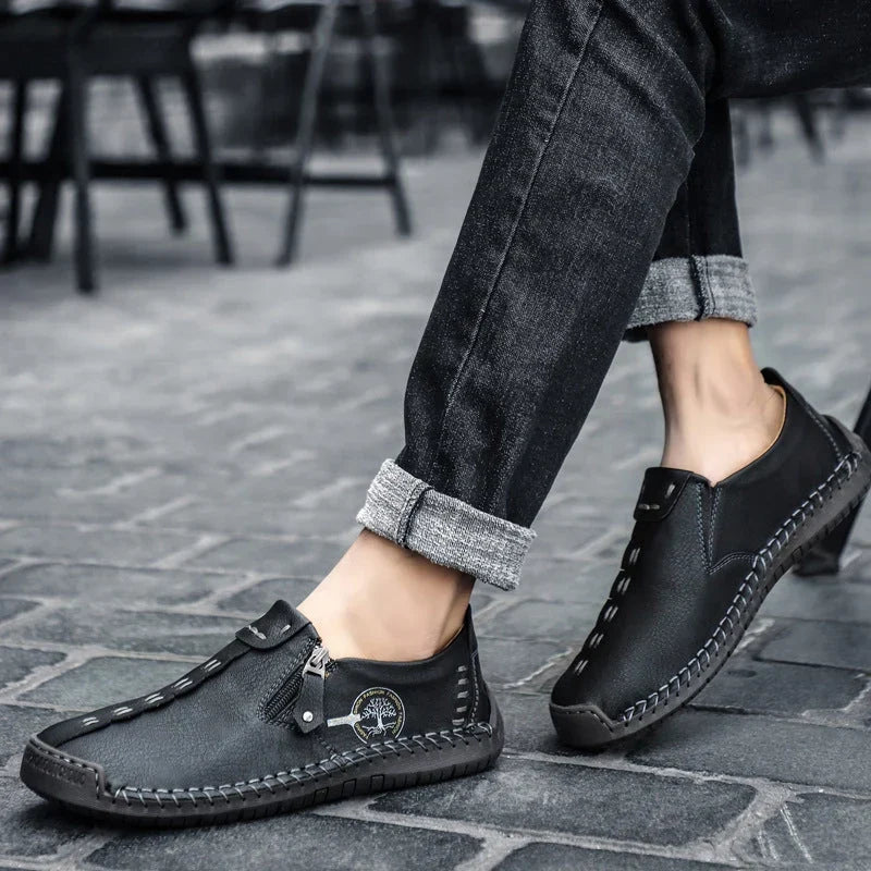 🐂 Scarpe da uomo in pelle di vitello, prodotte in Australia 👞 Cucite a mano, facili da indossare e da togliere ✅ Sostegno dell'arco plantare, sollievo dal dolore – camminata confortevole