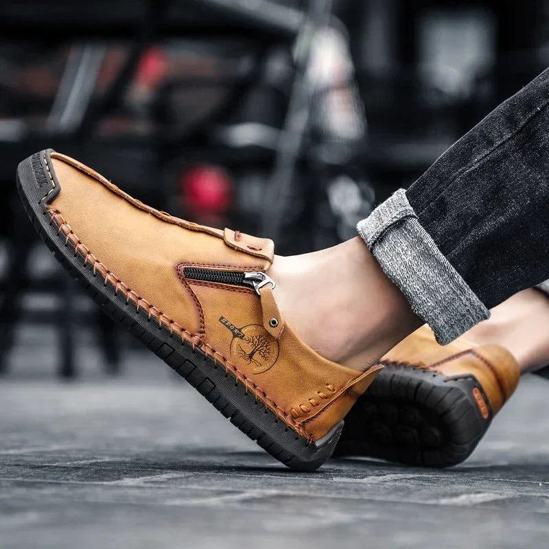 🐂 Scarpe da uomo in pelle di vitello, prodotte in Australia 👞 Cucite a mano, facili da indossare e da togliere ✅ Sostegno dell'arco plantare, sollievo dal dolore – camminata confortevole