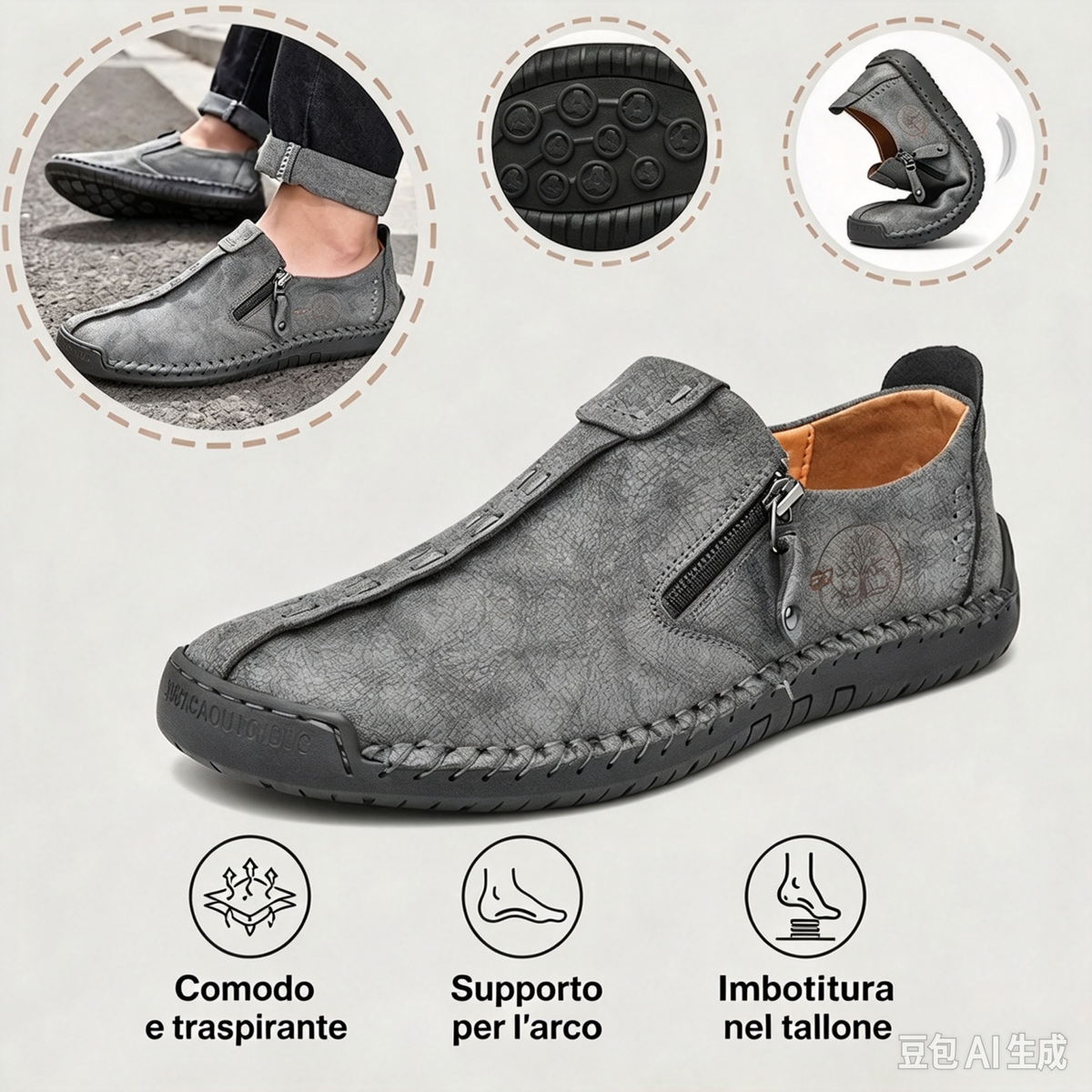 🐂 Scarpe da uomo in pelle di vitello, prodotte in Australia 👞 Cucite a mano, facili da indossare e da togliere ✅ Sostegno dell'arco plantare, sollievo dal dolore – camminata confortevole