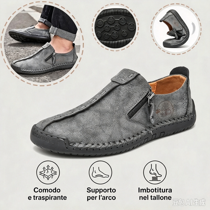 🐂 Scarpe da uomo in pelle di vitello, prodotte in Australia 👞 Cucite a mano, facili da indossare e da togliere ✅ Sostegno dell'arco plantare, sollievo dal dolore – camminata confortevole