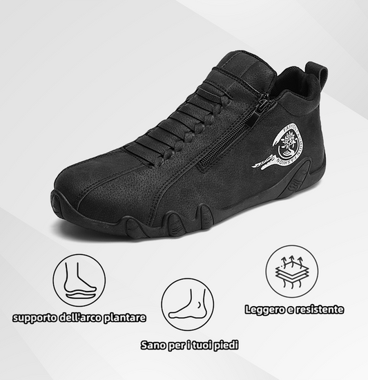 Scarpe ortopediche da uomo Canrann® | Realizzate in vera pelle bovina australiana | Cucite a mano, impermeabili e antiscivolo ✅ Supporto dell'arco plantare - camminata confortevole